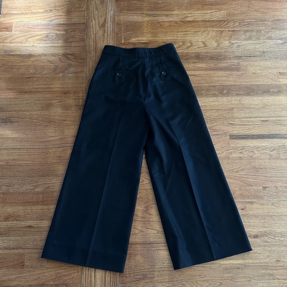 Me+EM Designer Black Wool Wide Leg Crop Pants High waisted Woman's 6 Polished - Picture 4 of 7